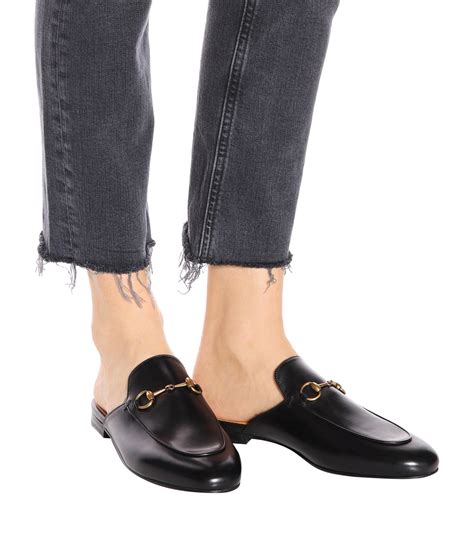 Women's Princetown Black Leather Slipper 